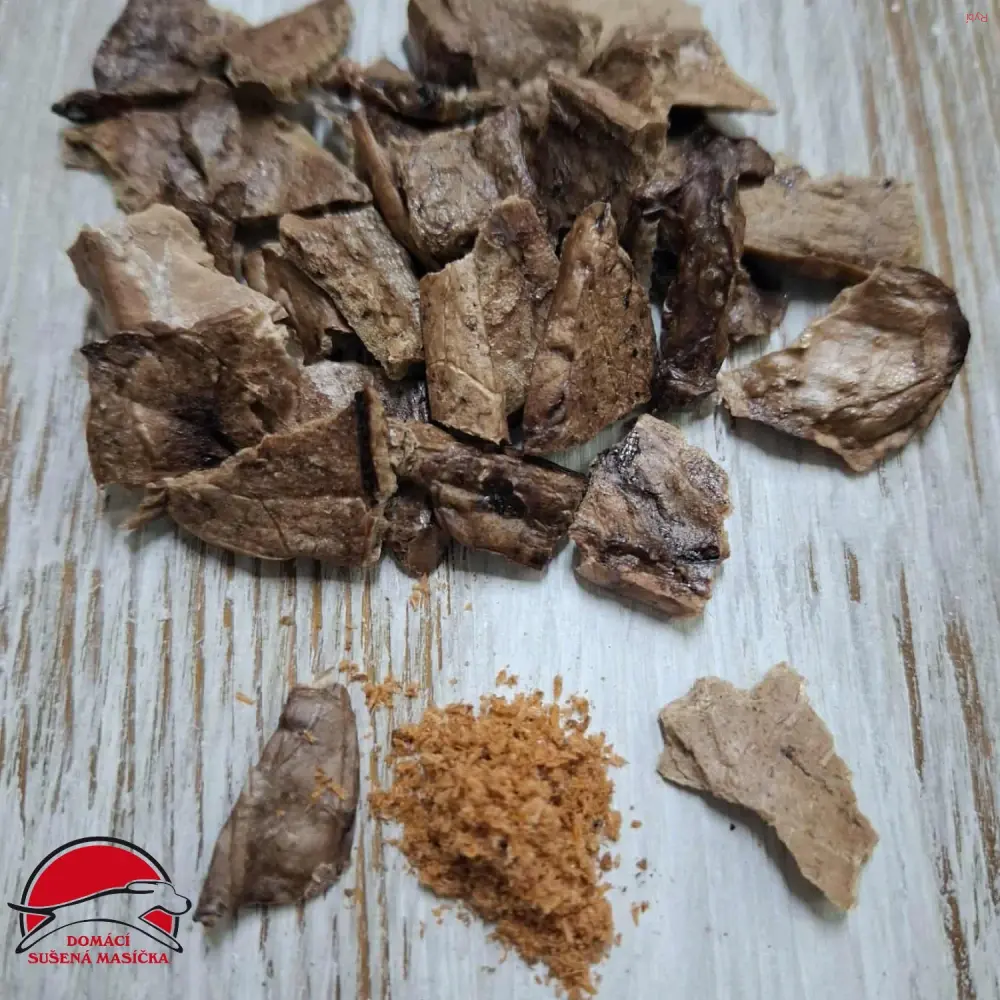 Domácí sušené mini kousky z vepřového plíčka s Arktickým krillem(15g)