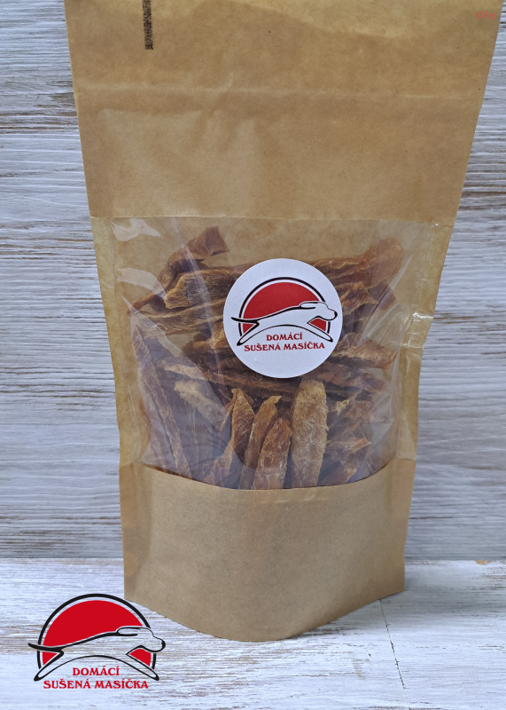 Domácí sušené hranolky z krůtího prsíčka cca 64 ks (80g)